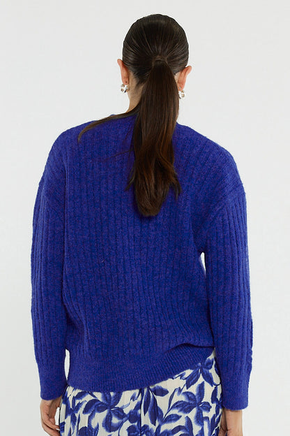 Kira Cable Knit Blue