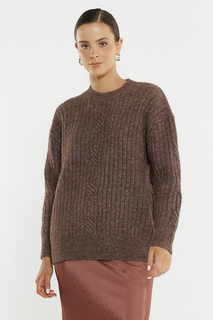 Kira Cable Knit Mocha