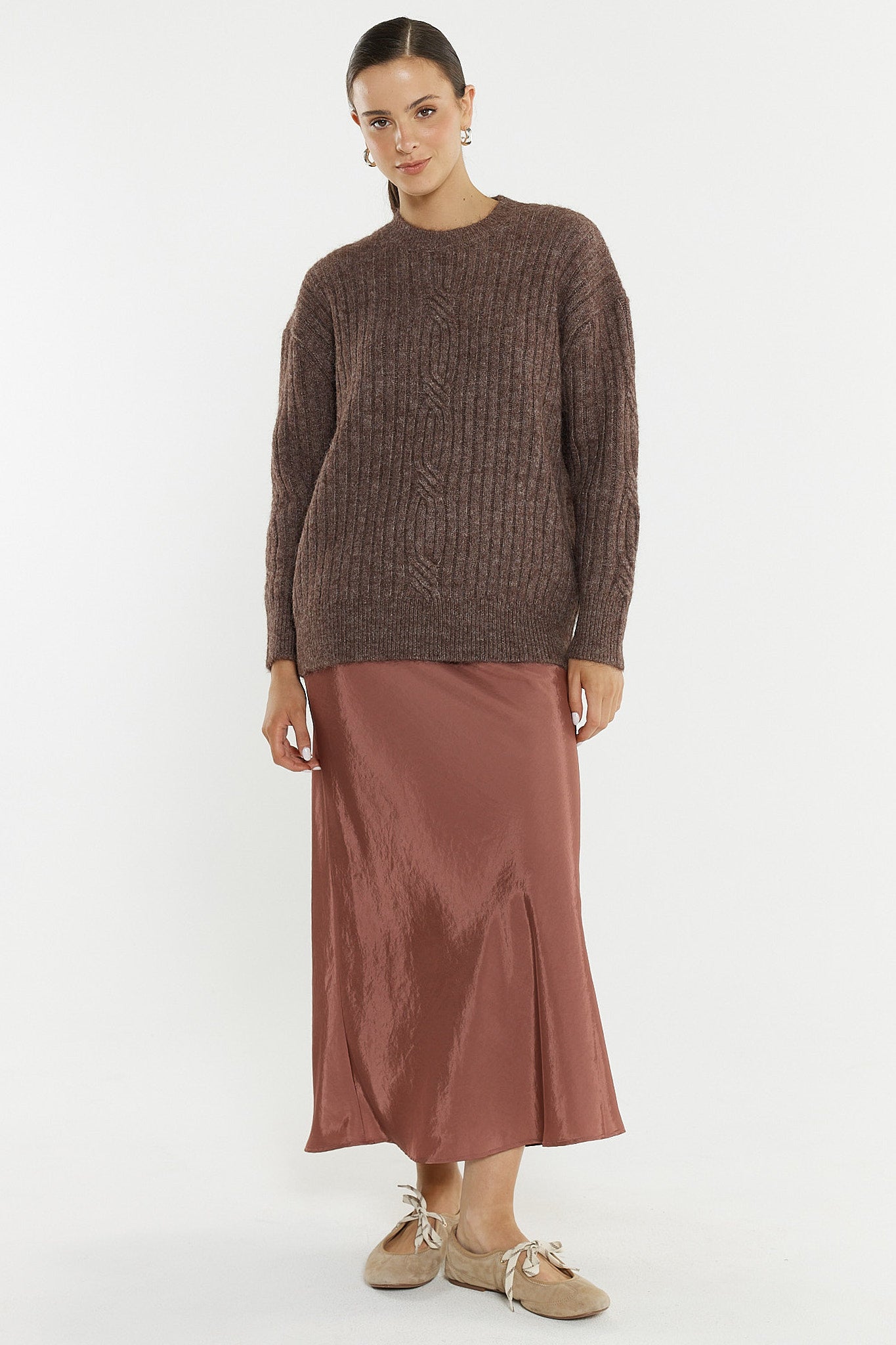 Kira Cable Knit Mocha