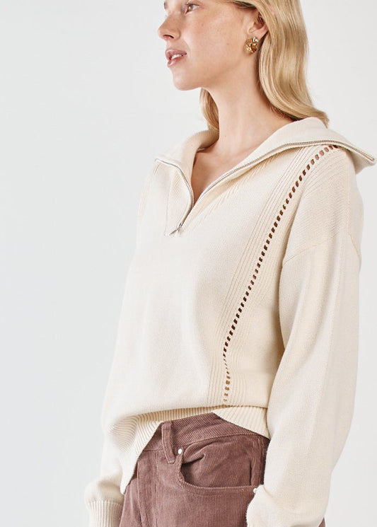 Esti Zip Up Knit Cream