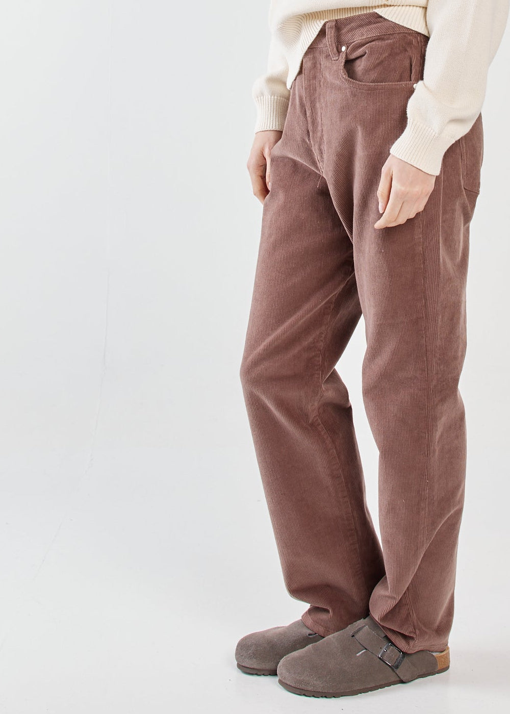 Parco Cord Straight Jeans Brown
