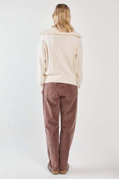 Esti Zip Up Knit Cream
