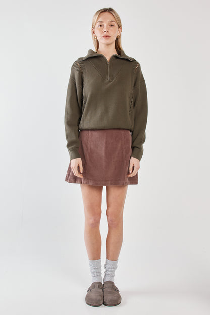 Esti Zip Up Knit Khaki