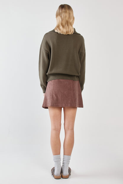 Esti Zip Up Knit Khaki