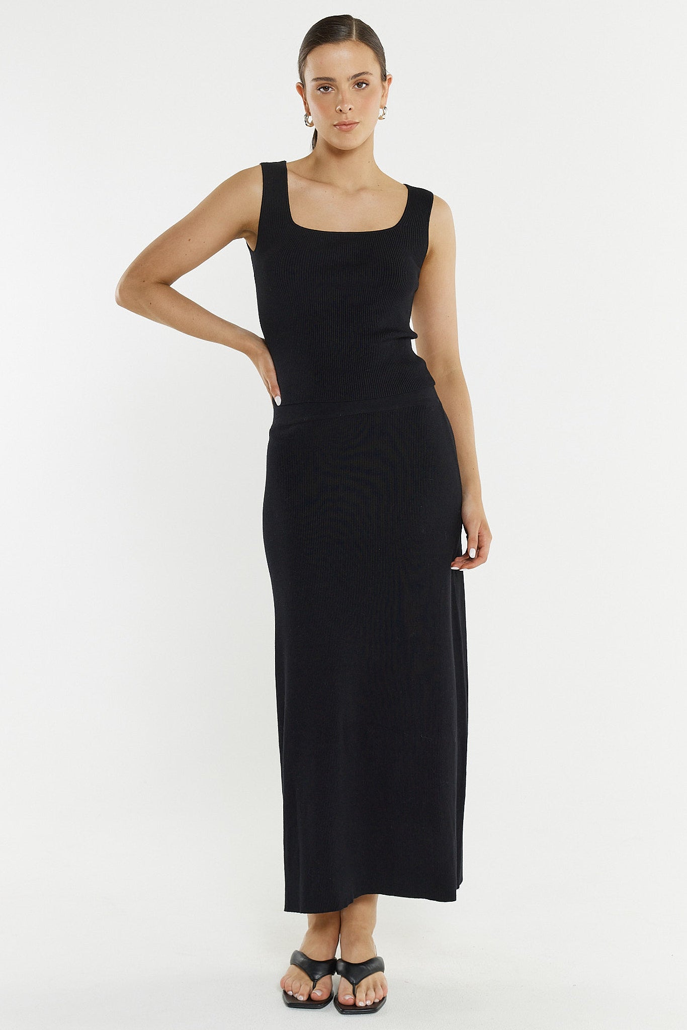 Hazel Rib Skirt Black