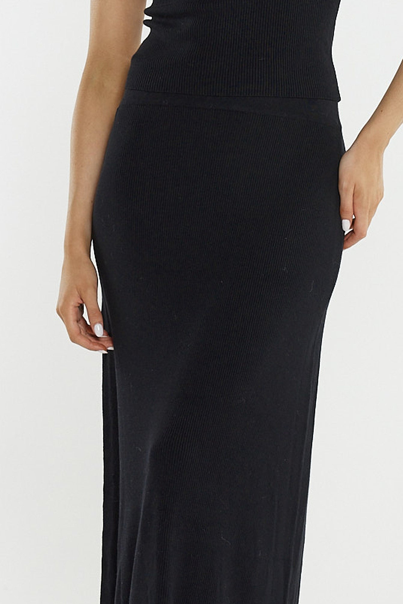 Hazel Rib Skirt Black
