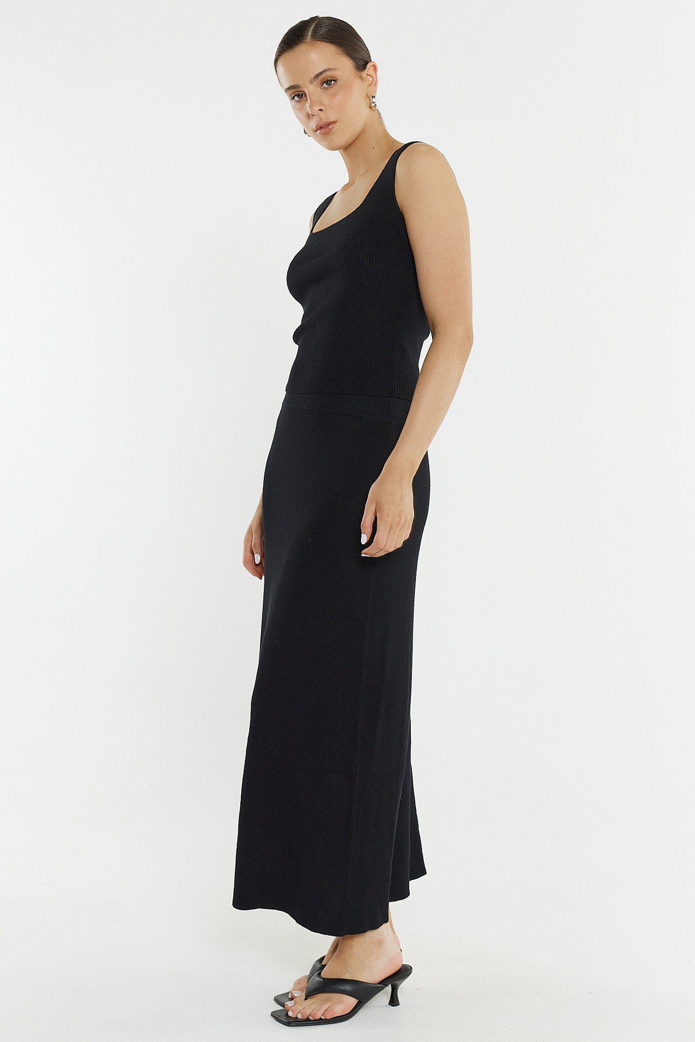 Hazel Rib Skirt Black