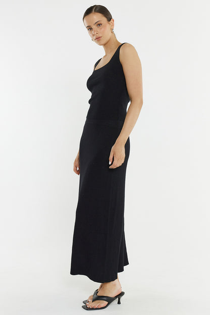 Hazel Rib Skirt Black