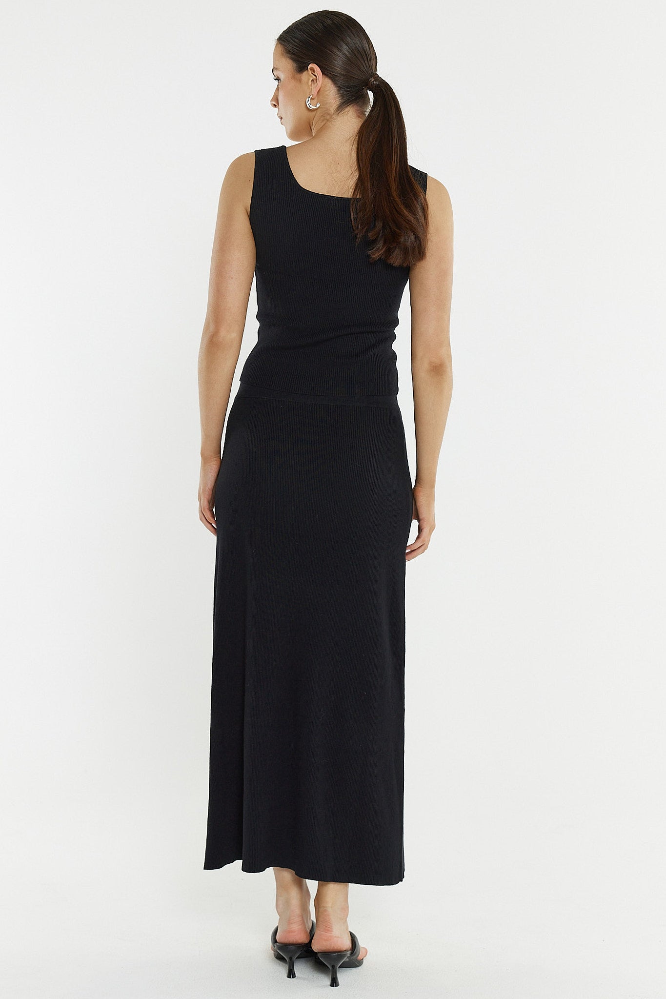 Hazel Rib Skirt Black