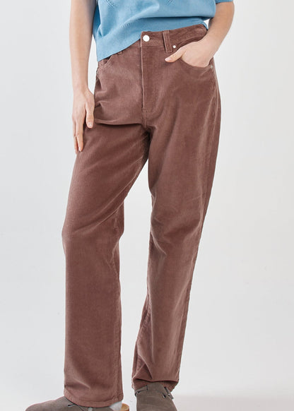 Parco Cord Straight Jeans Brown