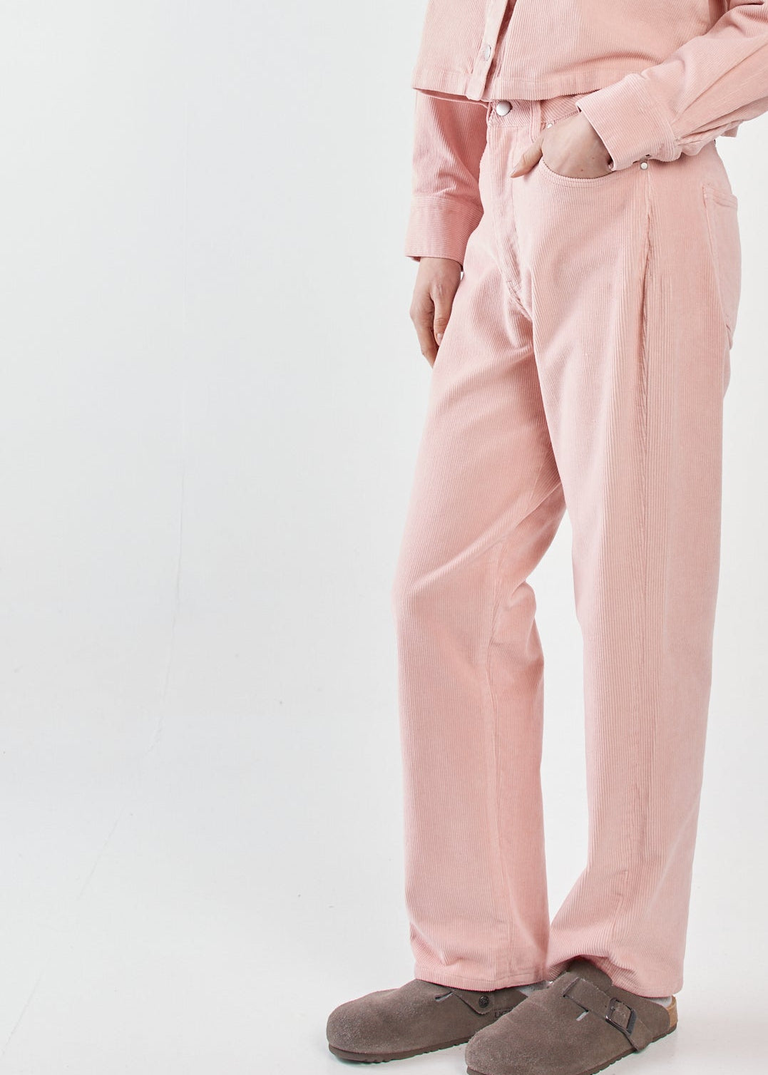 Parco Cord Straight Jeans Pink