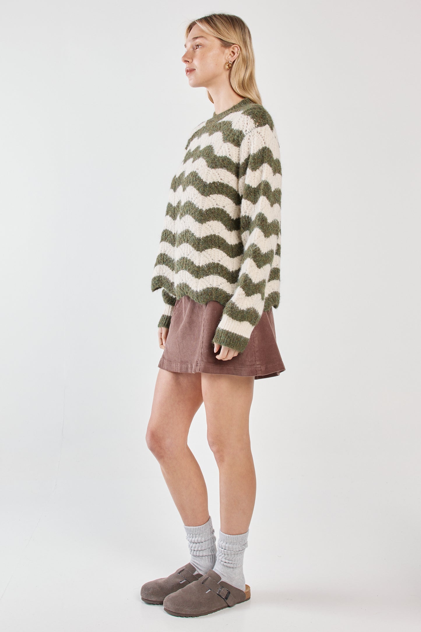 Nikkita Stripe Knit Olive