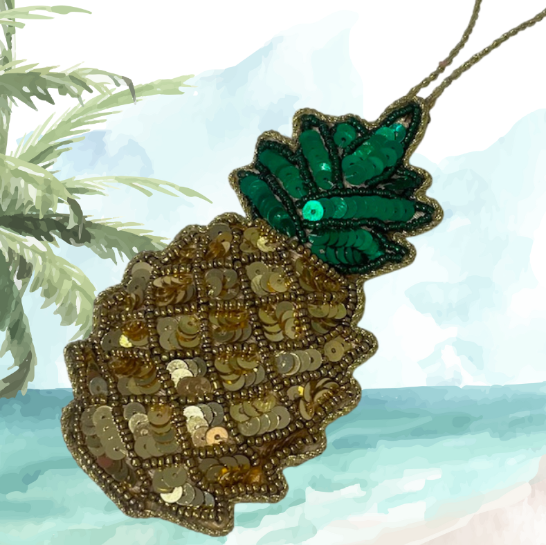 Pineapple Beaded Christmas Ornament Island Time Christmas Loloma Living Tamborine Mountain