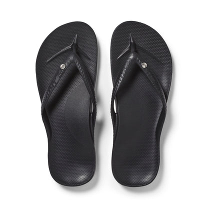 Archies Arch Support Thongs: Black Crystal