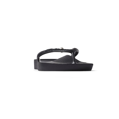Archies Arch Support Thongs: Black Crystal