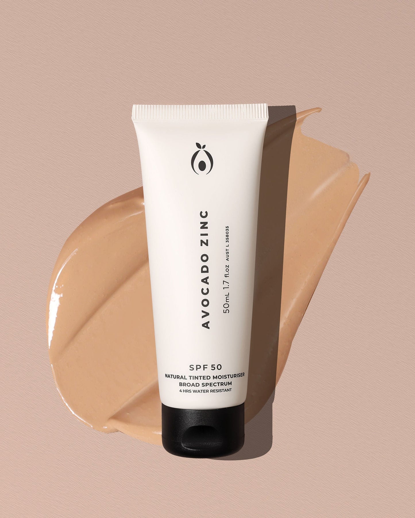 SPF 50 Natural Tinted Moisturiser MEDIUM by Avocado Zinc