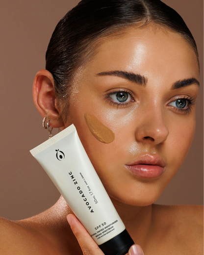 SPF 50 Natural Tinted Moisturiser DARK by Avocado Zinc
