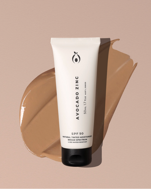 SPF 50 Natural Tinted Moisturiser DARK by Avocado Zinc