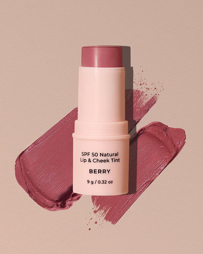 SPF 50 Natural Lip & Check Tint Stick BERRY by Avocado Zinc