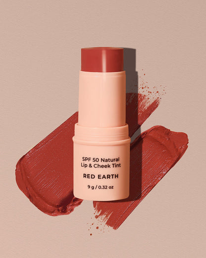 SPF 50 Natural Lip & Check Tint Stick RED EARTH by Avocado Zinc