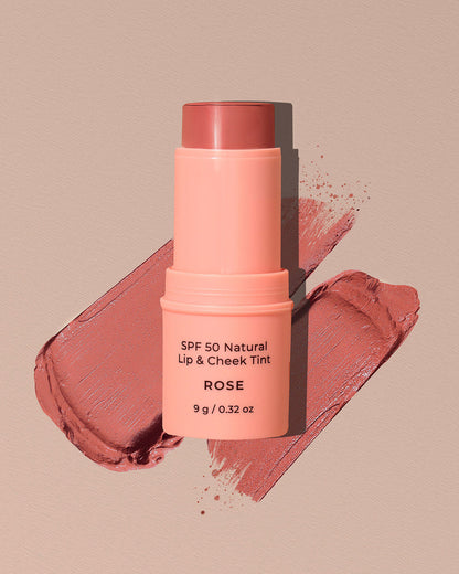 SPF 50 Natural Lip & Check Tint Stick ROSE by Avocado Zinc