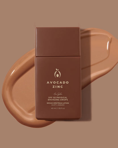 SPF 50 Natural Physical Bronzing Drops by Avocado Zinc