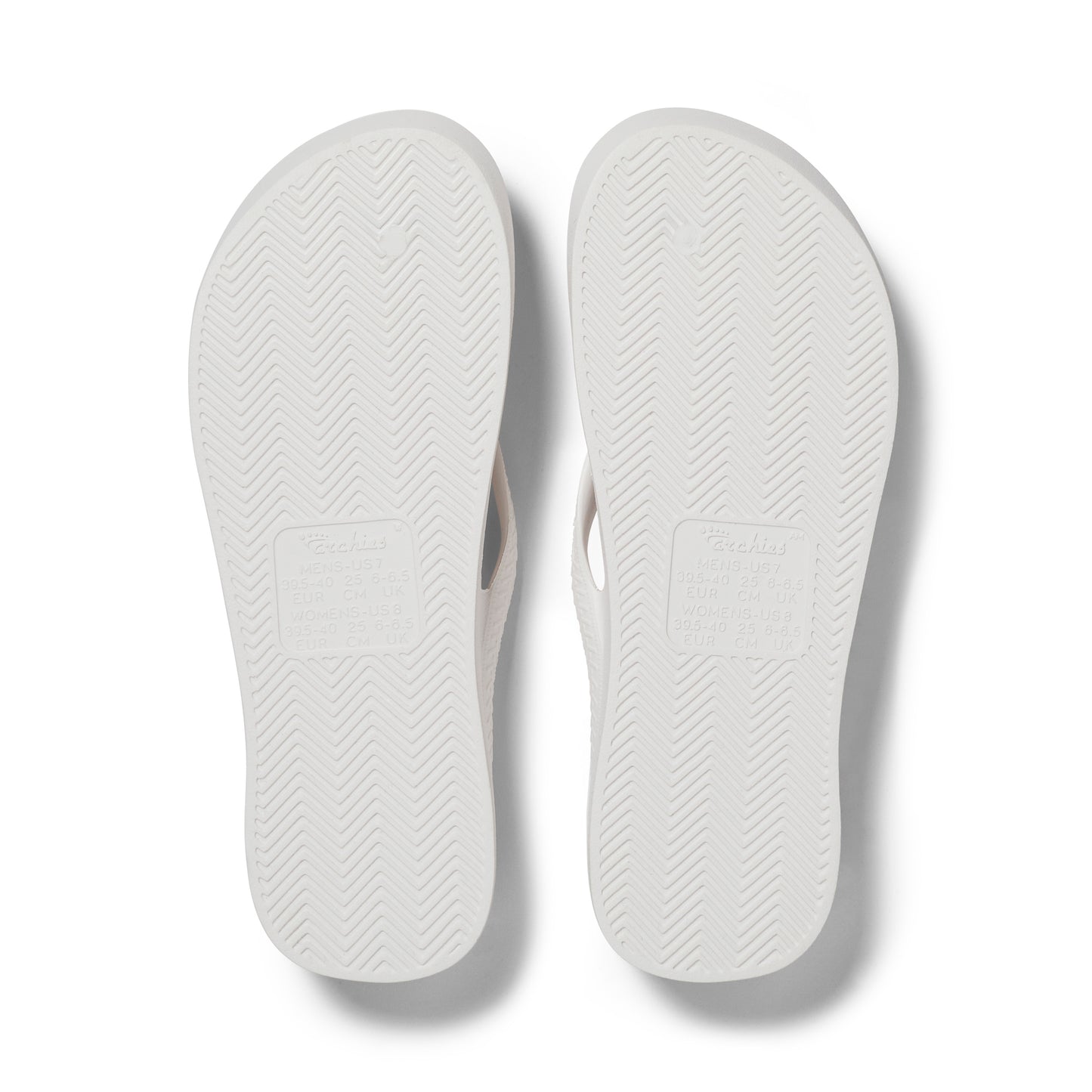 Archies Arch Support Thongs: White