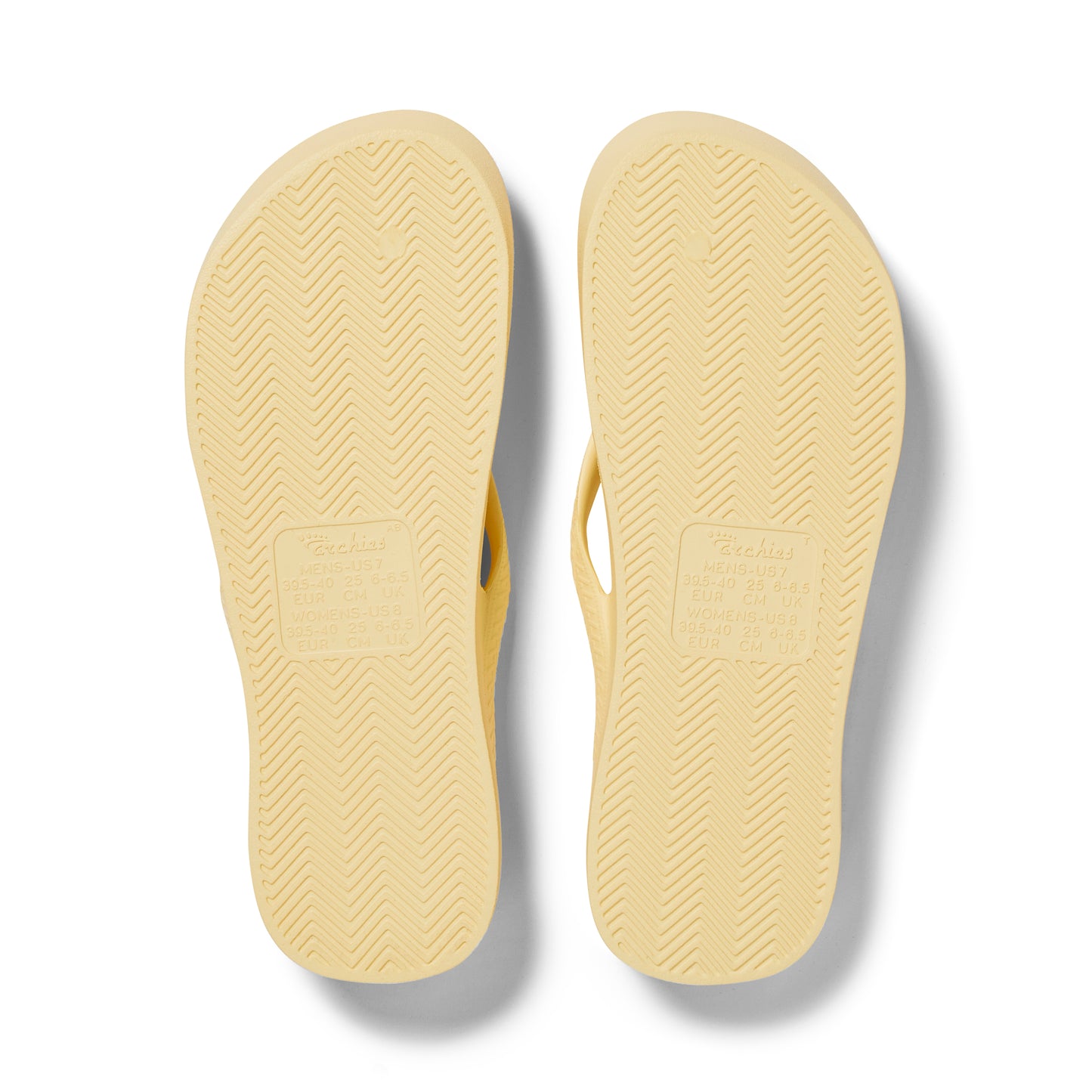 Archies Arch Support Thongs: Lemon