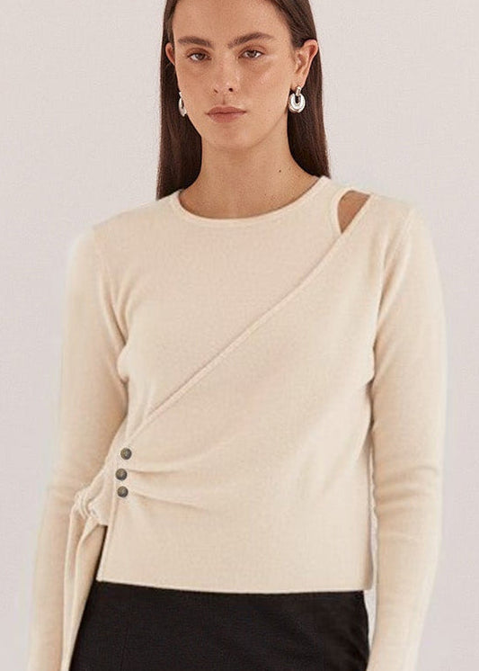 Azalea Wrap Knit in Cream by SASS