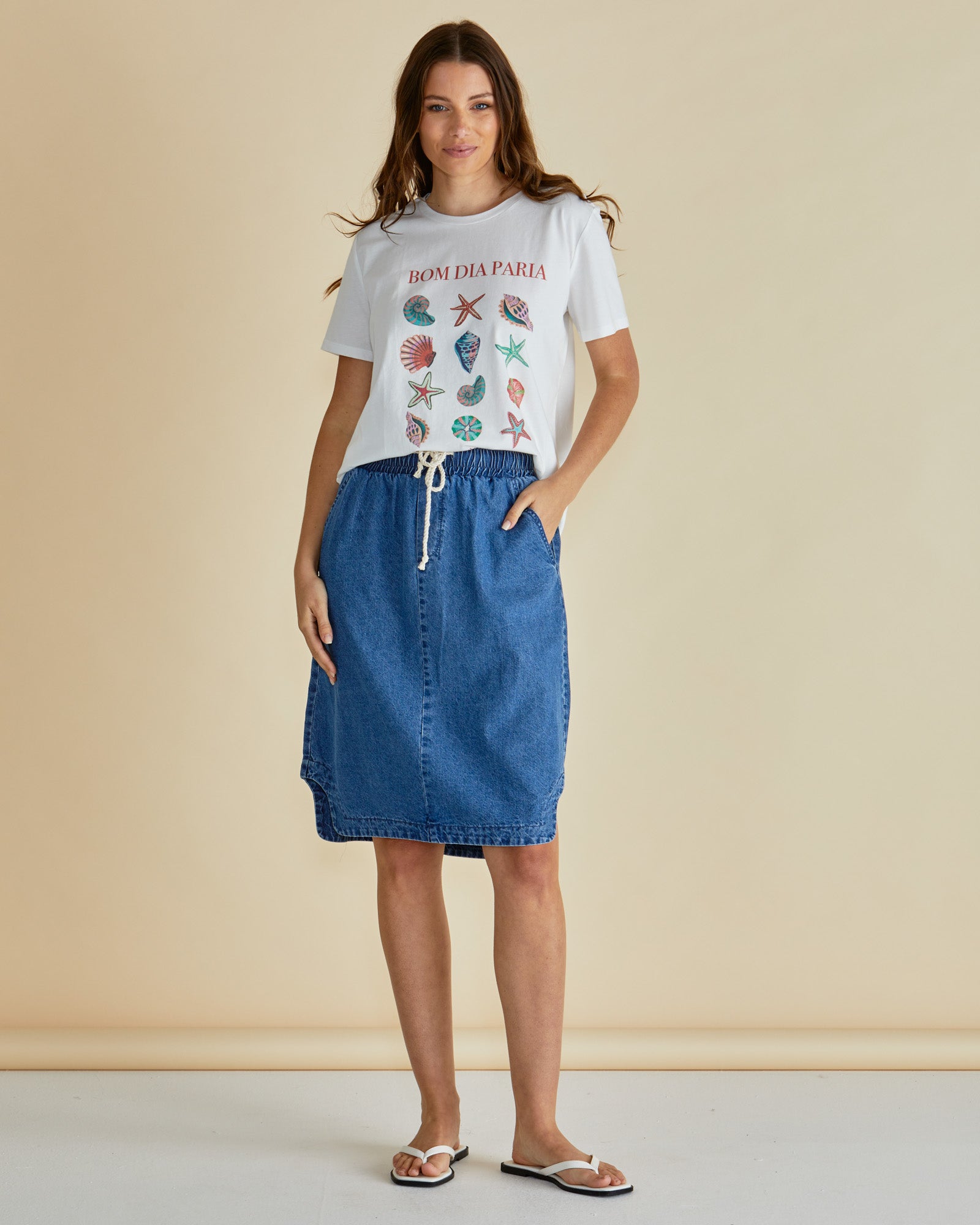 Seashell Tee by Betty Basics available at Loloma Living Tamborine Mountain. Plus sizes available.