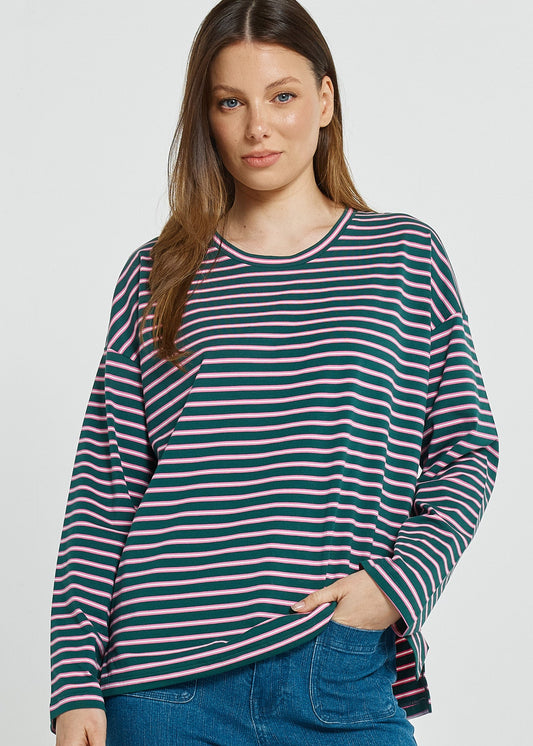 Vienna Stripe Long Sleeve Tshirt Green