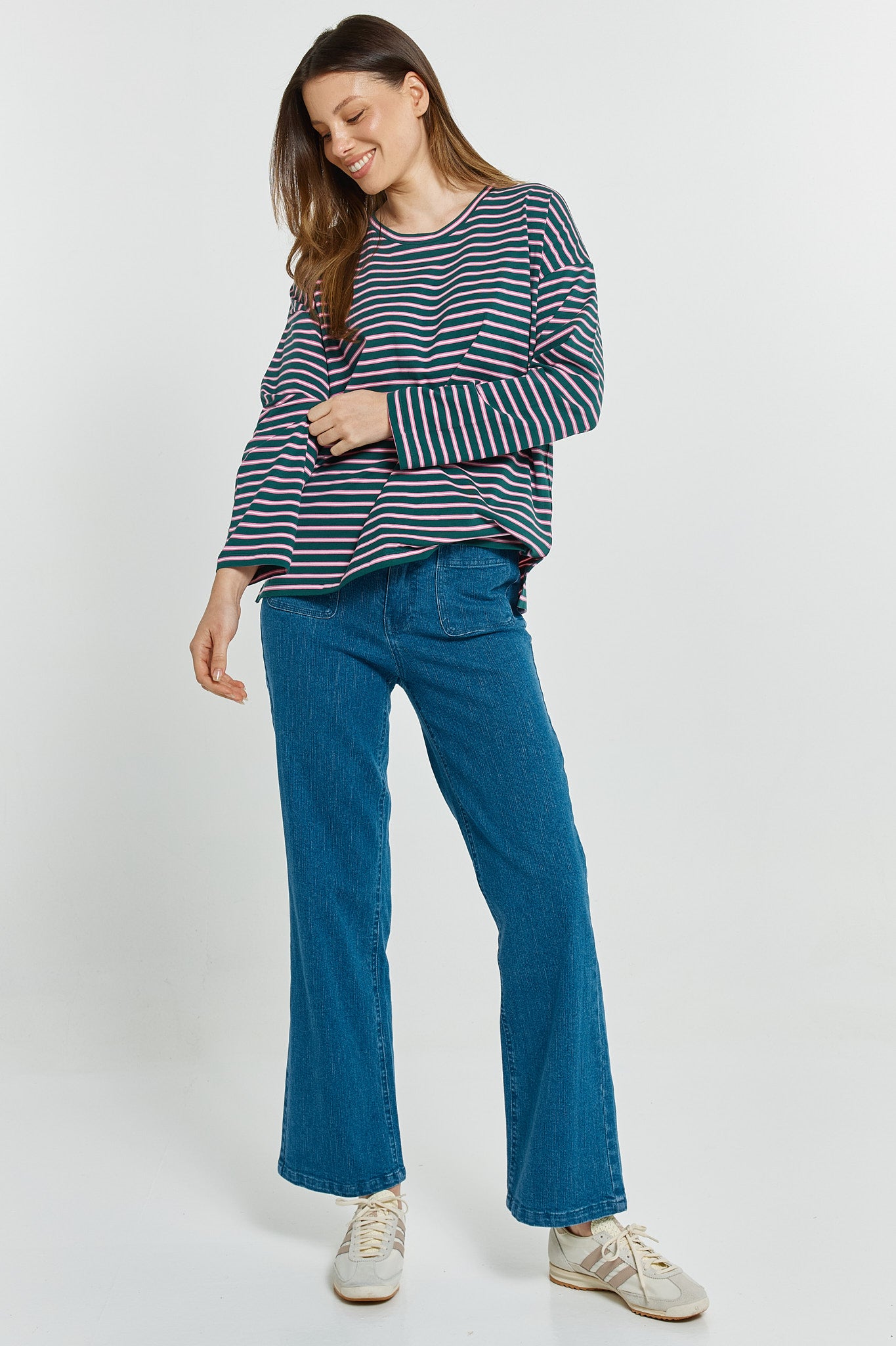 Vienna Stripe Long Sleeve Tshirt Green