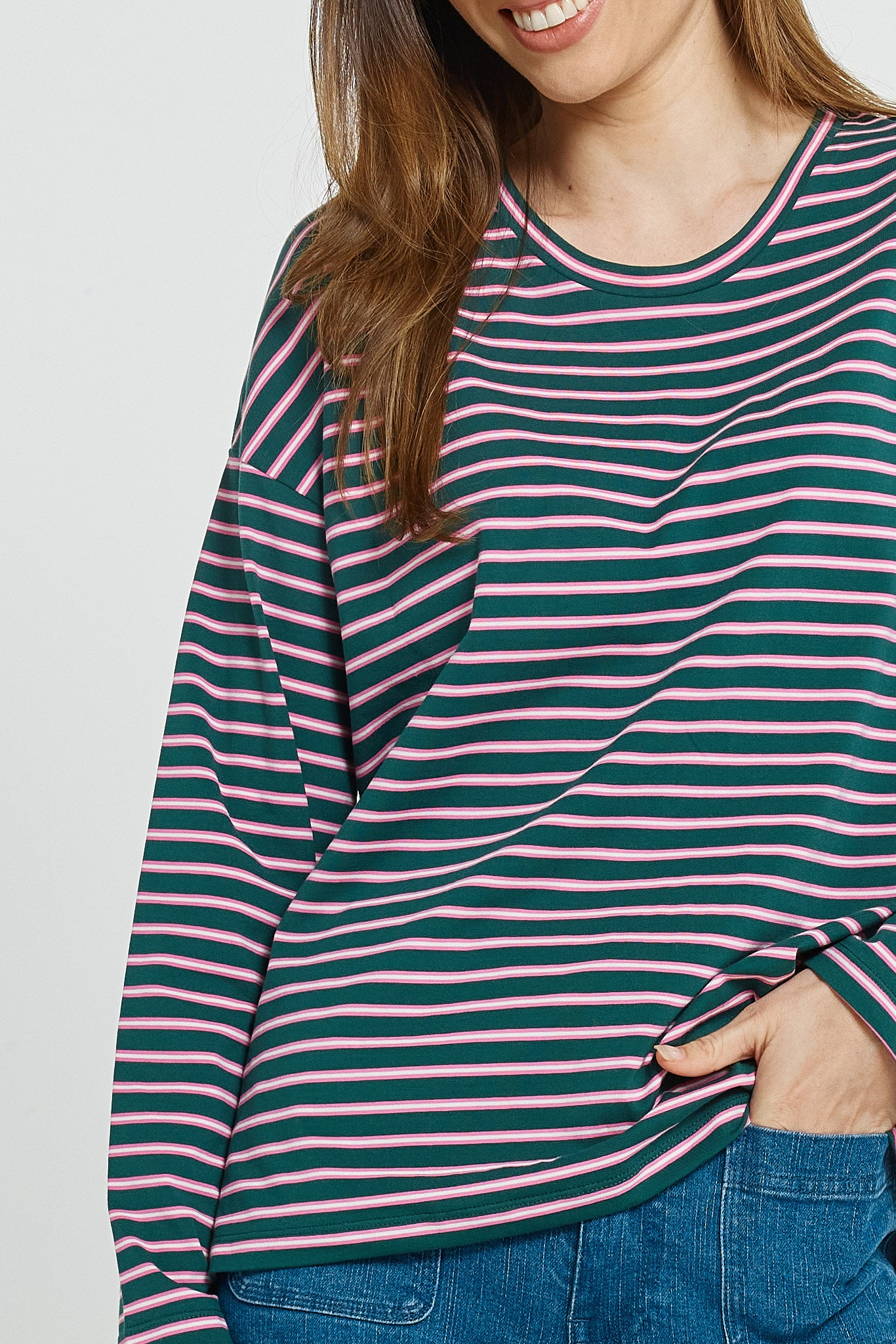 Vienna Stripe Long Sleeve Tshirt Green