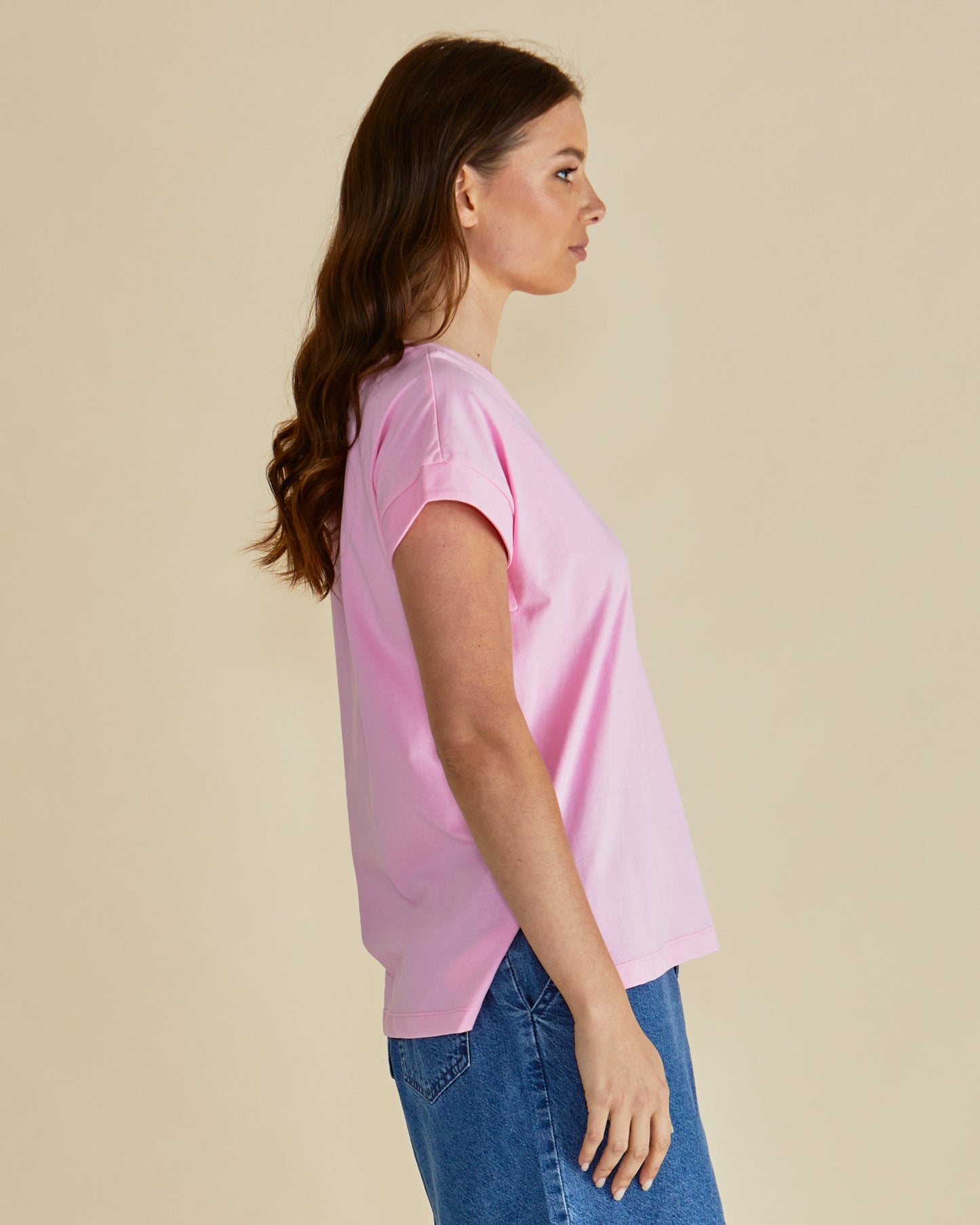 Tracy V-Neck Tshirt Pink