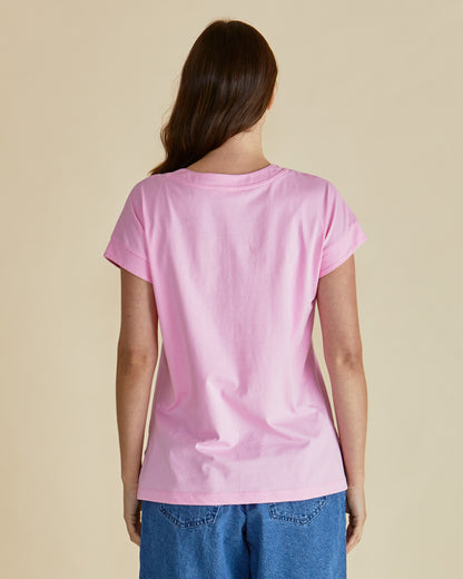 Tracy V-Neck Tshirt Pink
