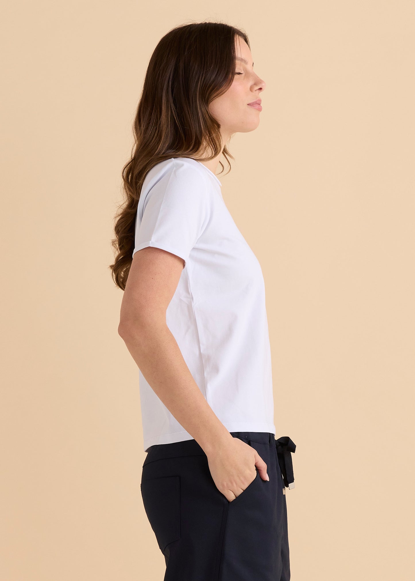 Cotton Slim Fit Tshirt White by Betty Basics