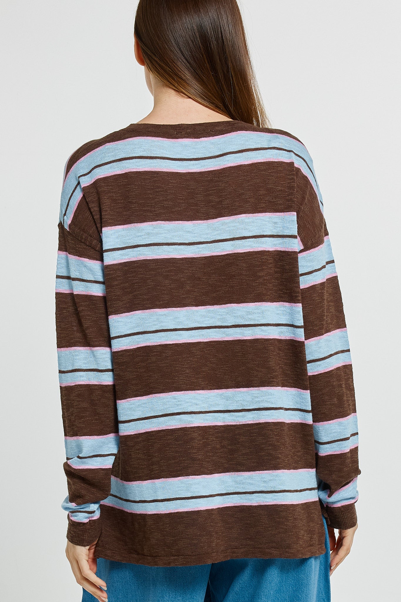 Natasha Knit Top in Chocolate Stripe