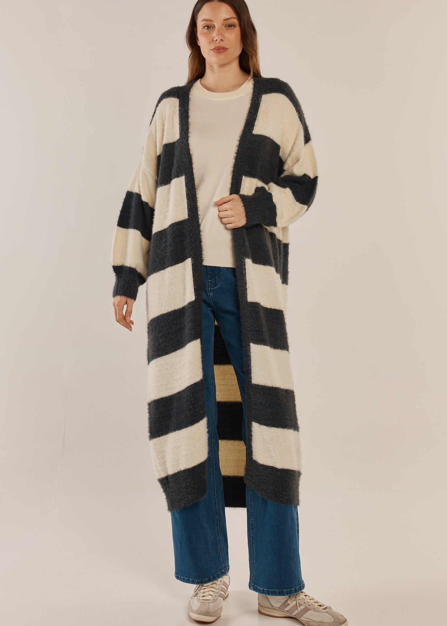 Franca Long Stripe Cardigan