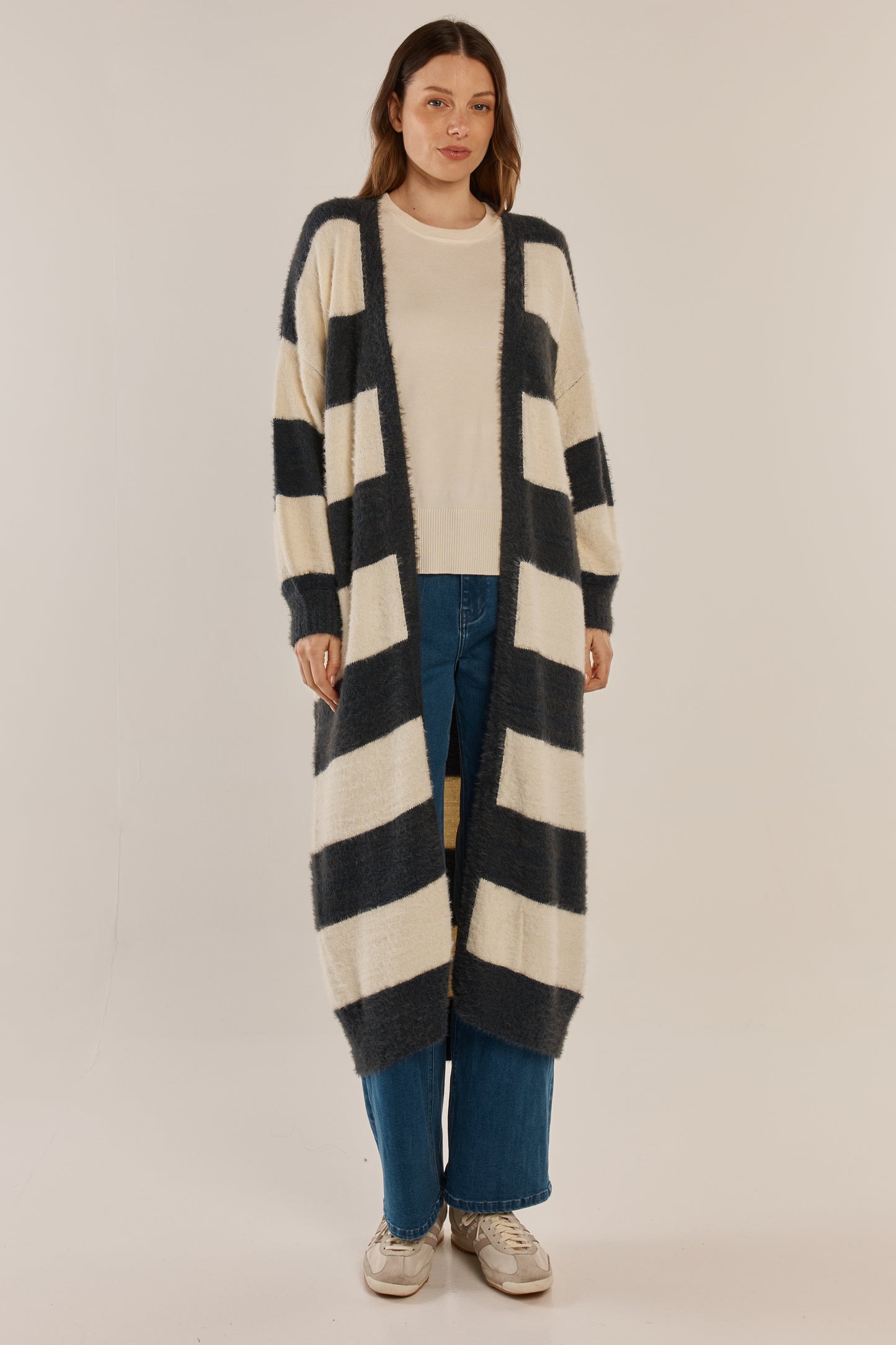 Franca Long Stripe Cardigan