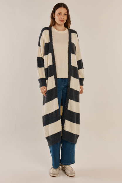 Franca Long Stripe Cardigan