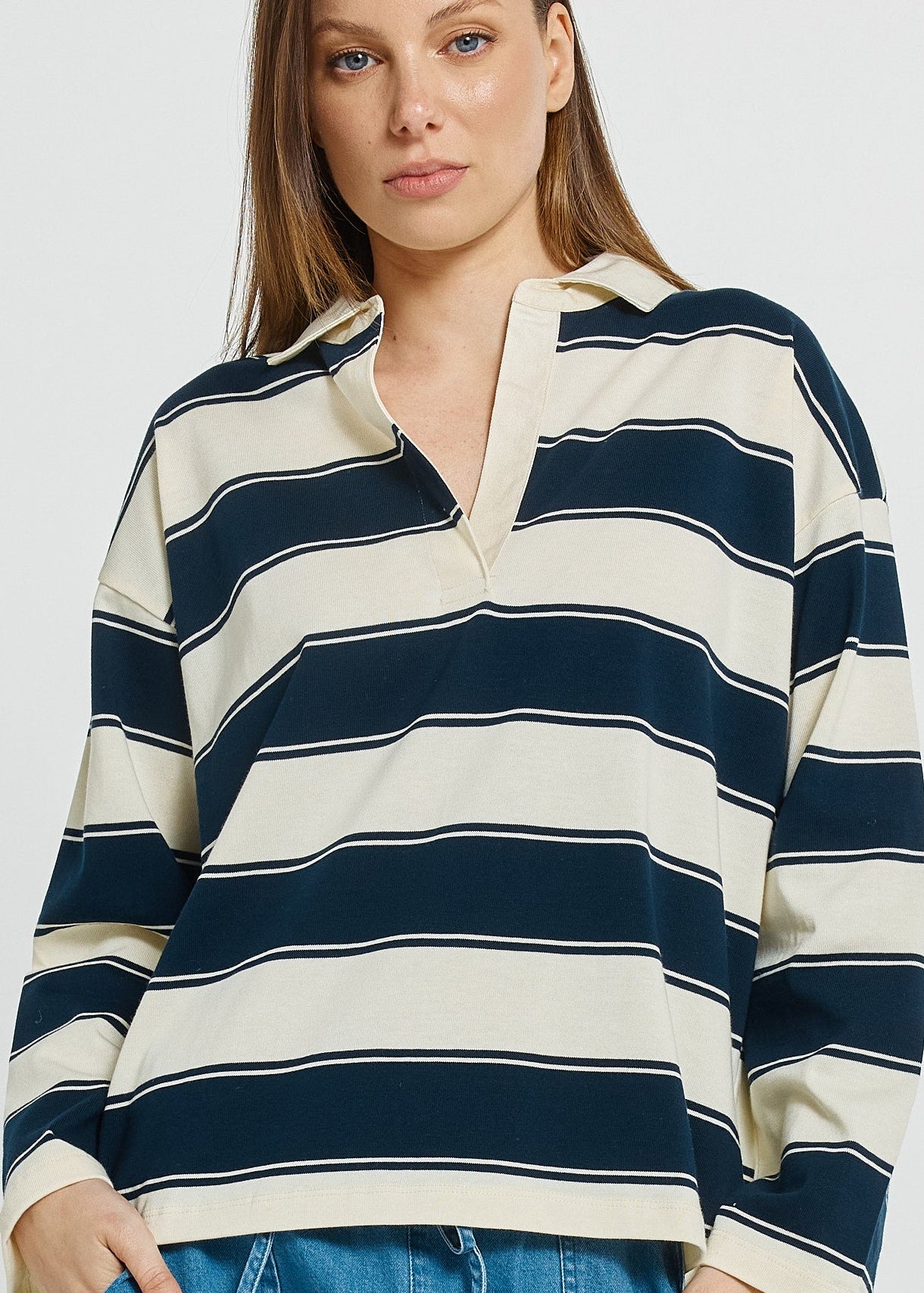 Roland Rugby Top Navy/Off White