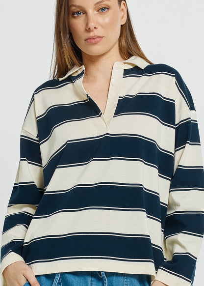 Roland Rugby Top Navy/Off White