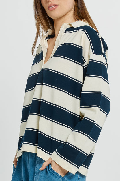 Roland Rugby Top Navy/Off White