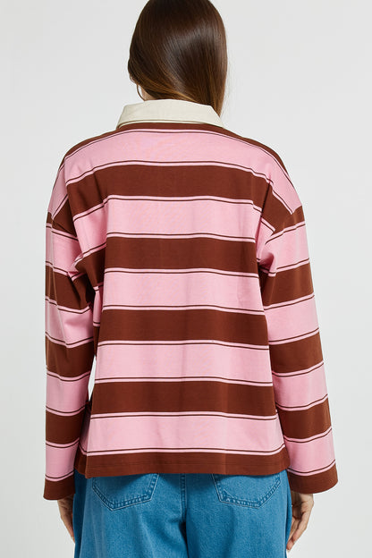 Roland Rugby Top Pink/Choc