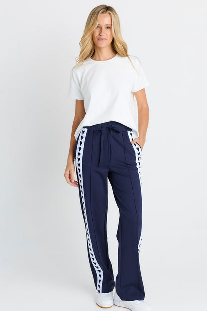 Jamie Navy Love Heart Trackpant by Betty Basics
