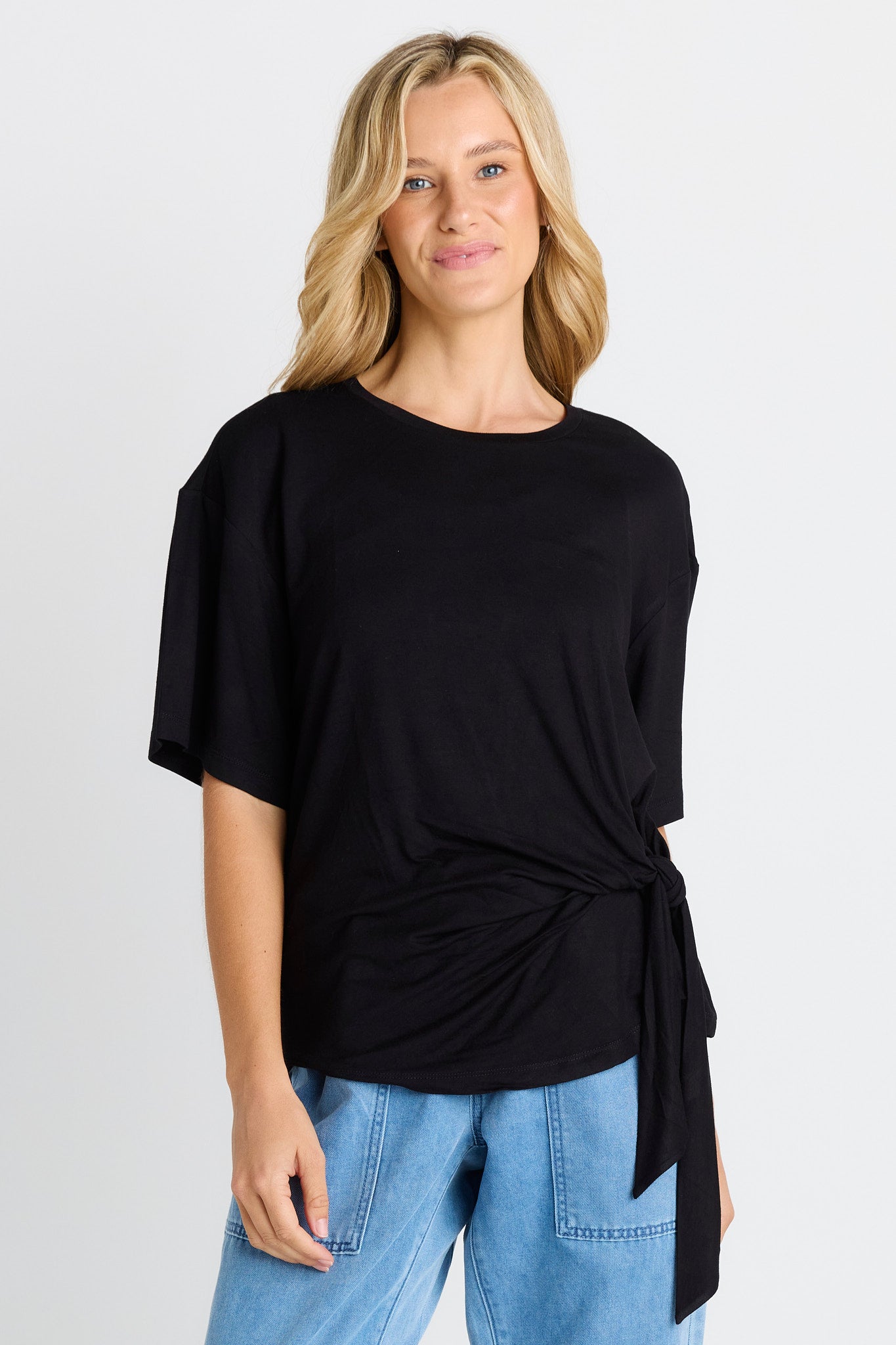 Knot Tee in Black by Betty Basics