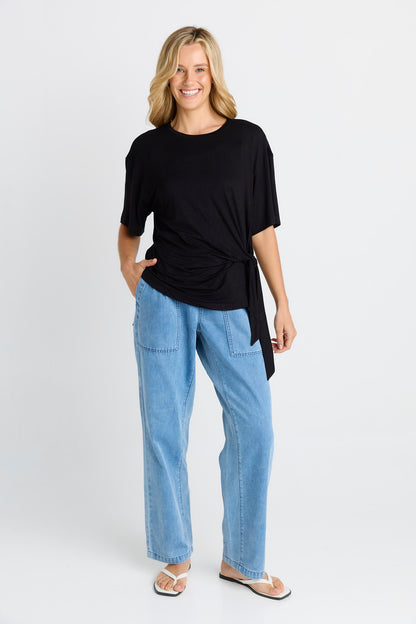 Knot Tee in Black by Betty Basics