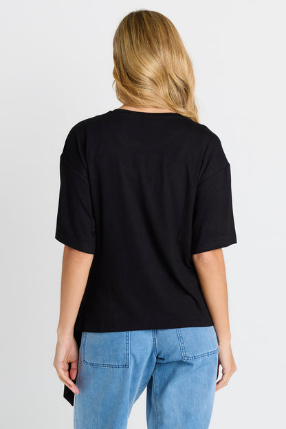 Knot Tee in Black by Betty Basics