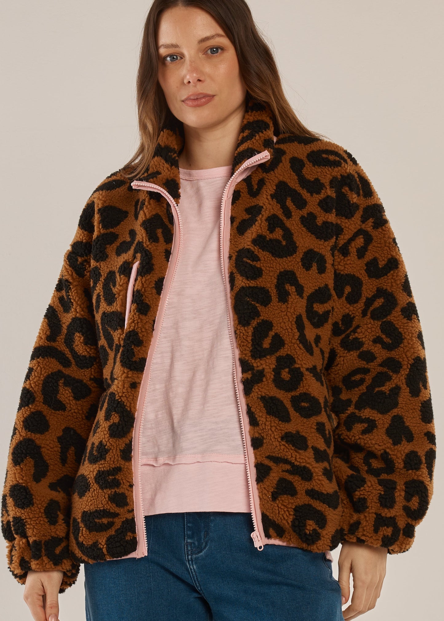 Jayne Fleece Jacket Animal Print