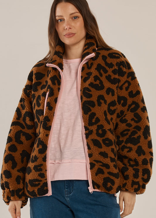 Jayne Fleece Jacket Animal Print